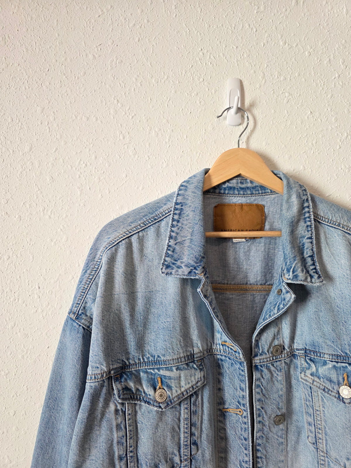Light Wash Crop Denim Jacket (XL)