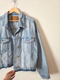Light Wash Crop Denim Jacket (XL)