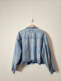 Light Wash Crop Denim Jacket (XL)