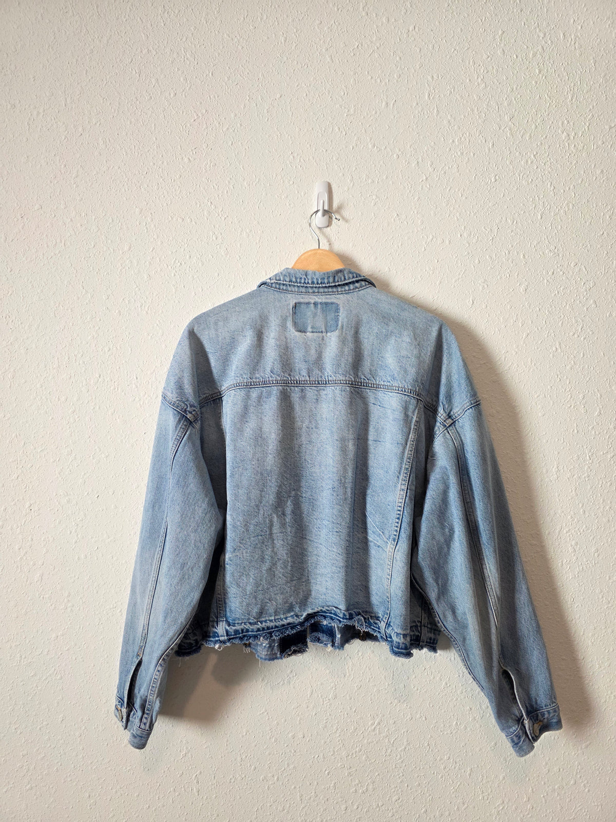 Light Wash Crop Denim Jacket (XL)