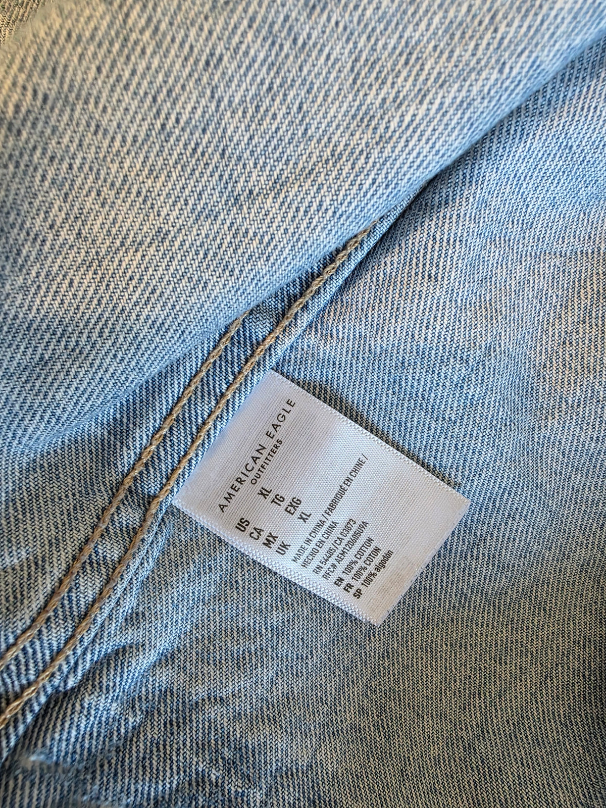 Light Wash Crop Denim Jacket (XL)