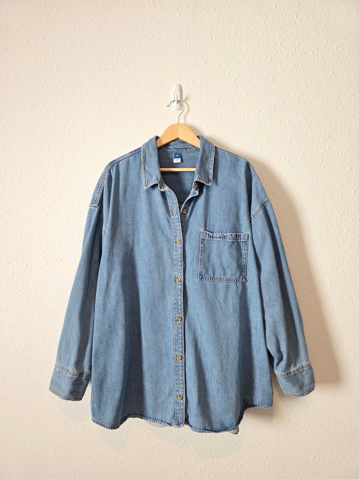 Oversized Denim Button Up Shirt (XXL)