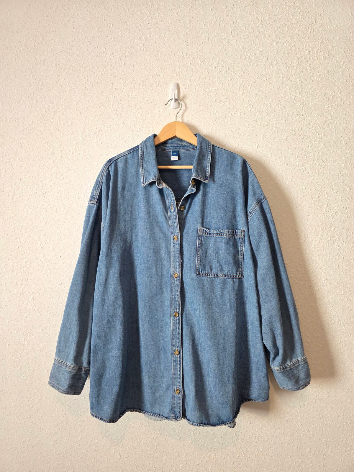 Oversized Denim Button Up Shirt (XXL)