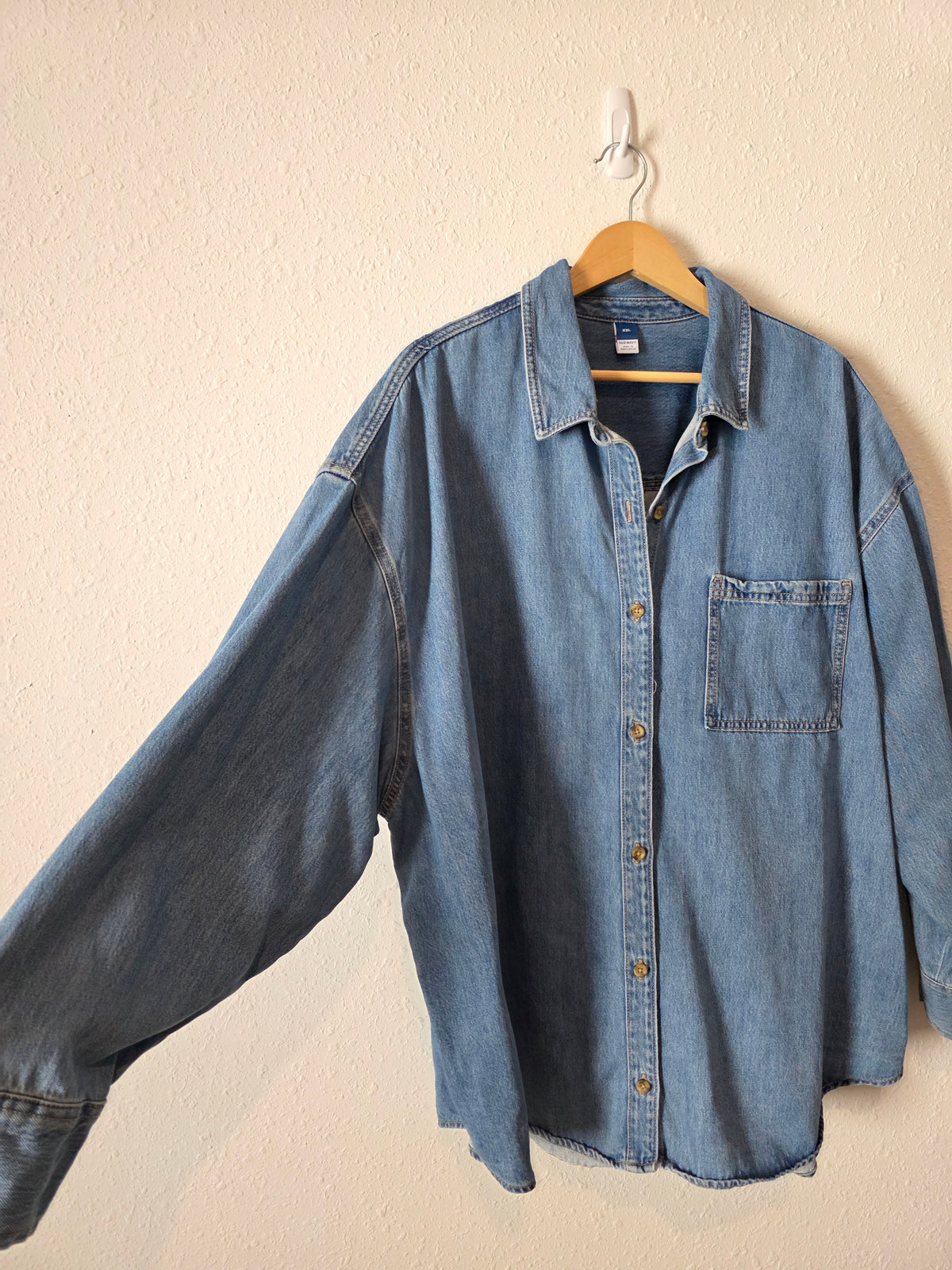 Oversized Denim Button Up Shirt (XXL)