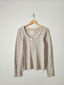 Aerie Striped Henley Tee (M)