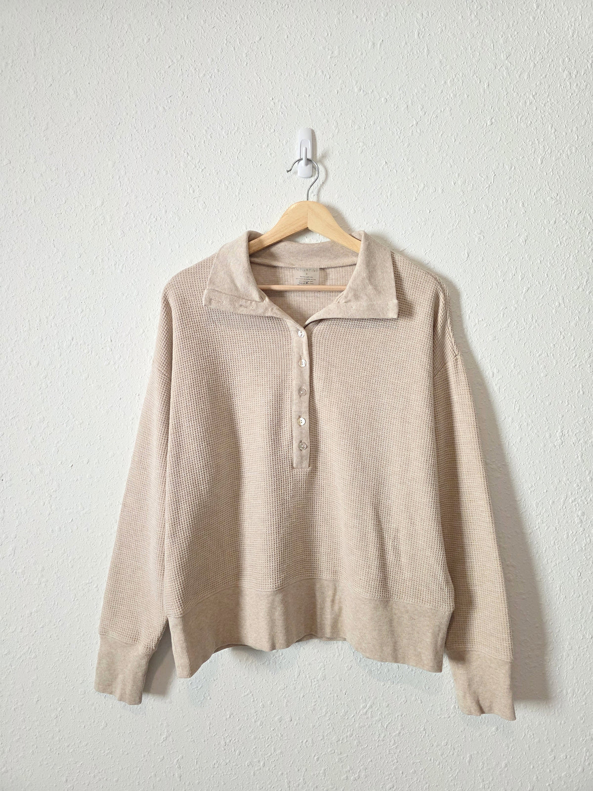 Negative Waffle Henley Sweatshirt (M)