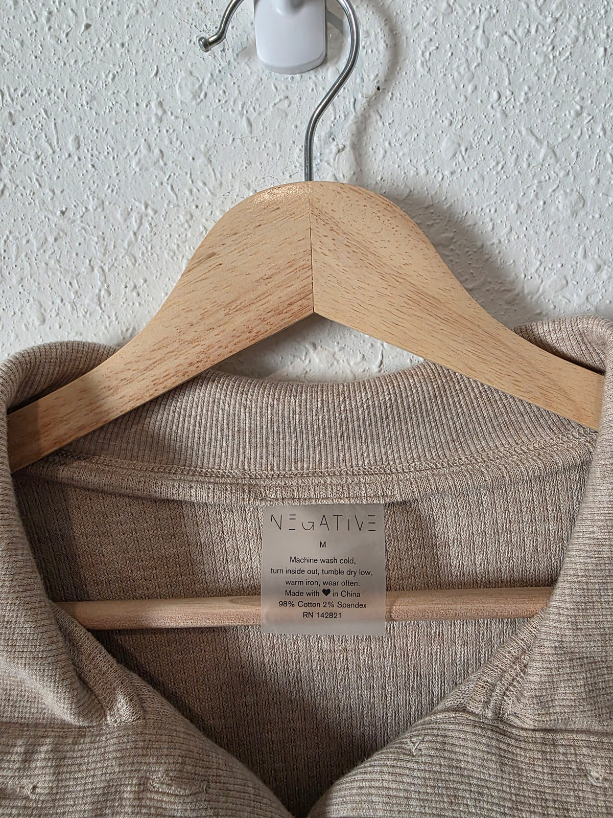 Negative Waffle Henley Sweatshirt (M)