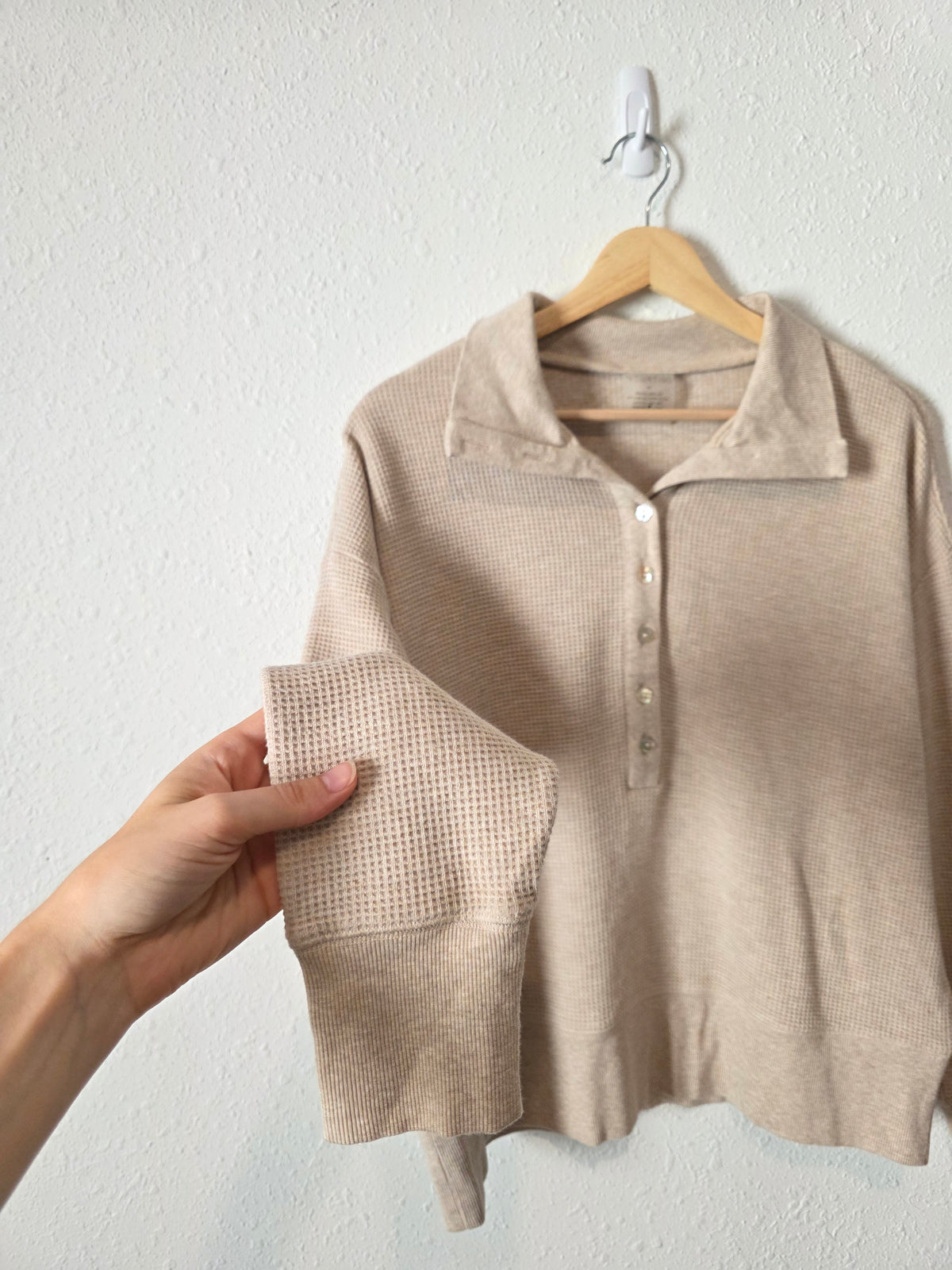 Negative Waffle Henley Sweatshirt (M)
