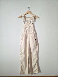 Aerie Ecru Straight Denim Overalls (XXS)