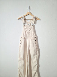 Aerie Ecru Straight Denim Overalls (XXS)