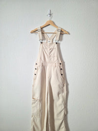 Aerie Ecru Straight Denim Overalls (XXS)