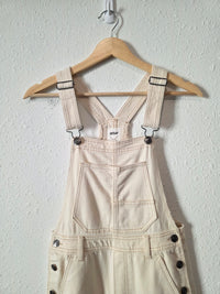 Aerie Ecru Straight Denim Overalls (XXS)
