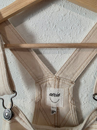Aerie Ecru Straight Denim Overalls (XXS)
