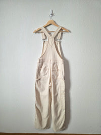 Aerie Ecru Straight Denim Overalls (XXS)