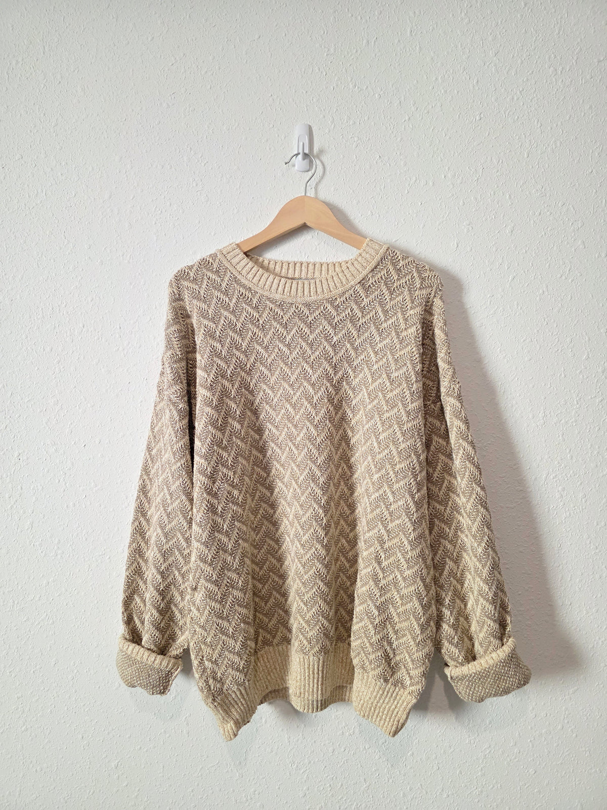 Vintage Textured Cotton Sweater (L)