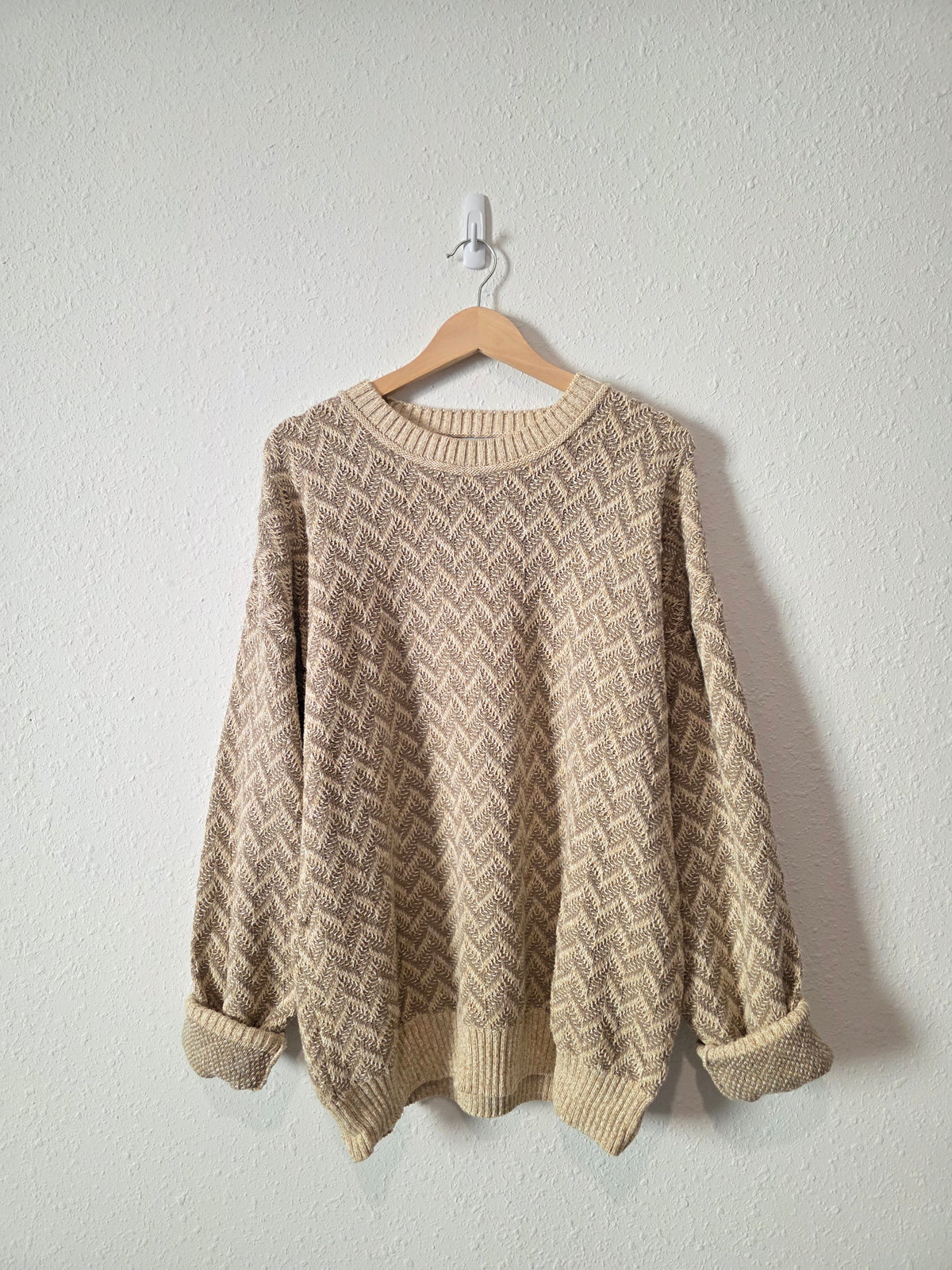 Vintage Textured Cotton Sweater (L)
