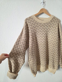 Vintage Textured Cotton Sweater (L)
