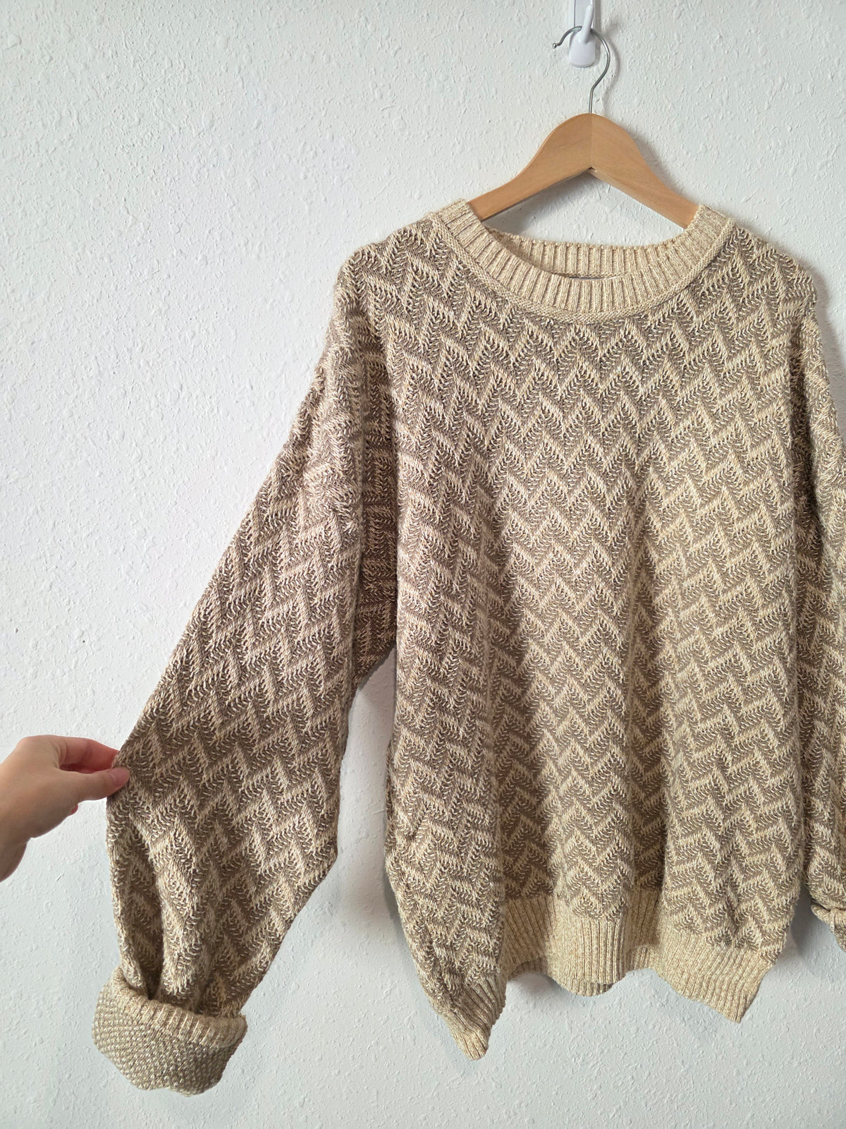 Vintage Textured Cotton Sweater (L)