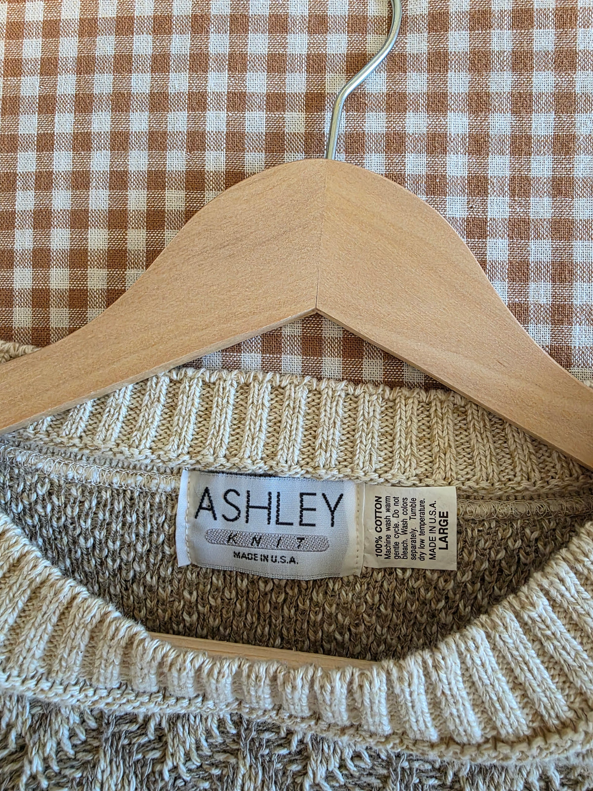 Vintage Textured Cotton Sweater (L)
