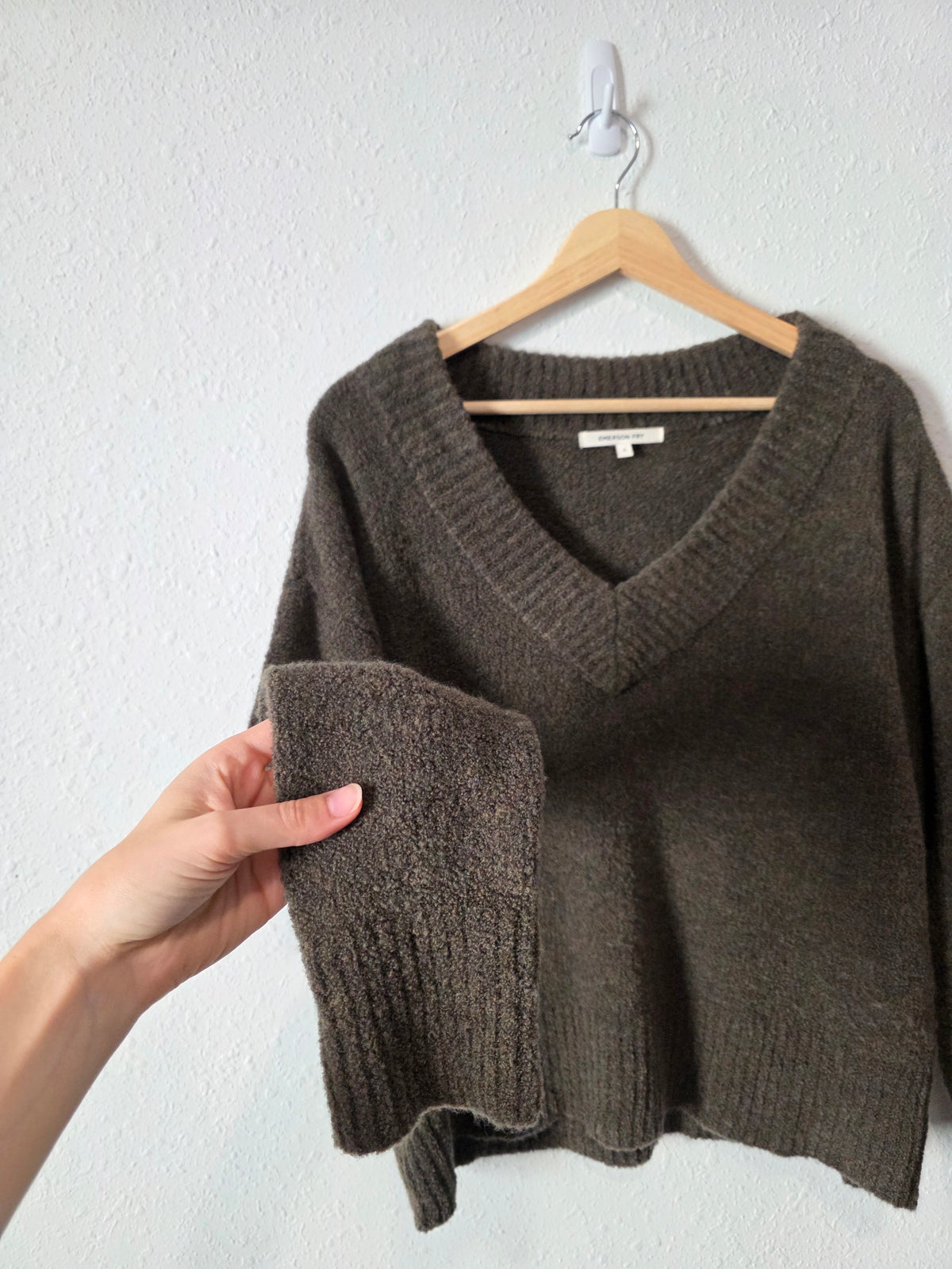 Emerson Fry Wool Blend V Neck Sweater (S)