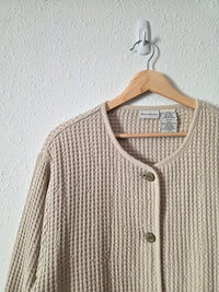 Vintage Waffle Button Up Jacket (XL)