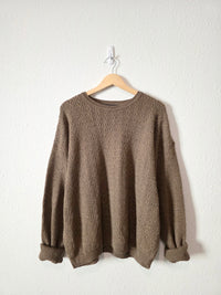 Vintage Cable Knit Merino Wool Sweater (L)