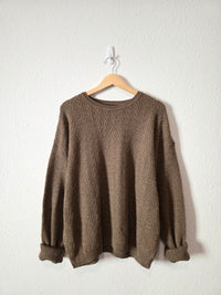 Vintage Cable Knit Merino Wool Sweater (L)