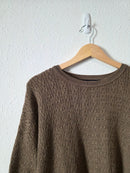 Vintage Cable Knit Merino Wool Sweater (L)