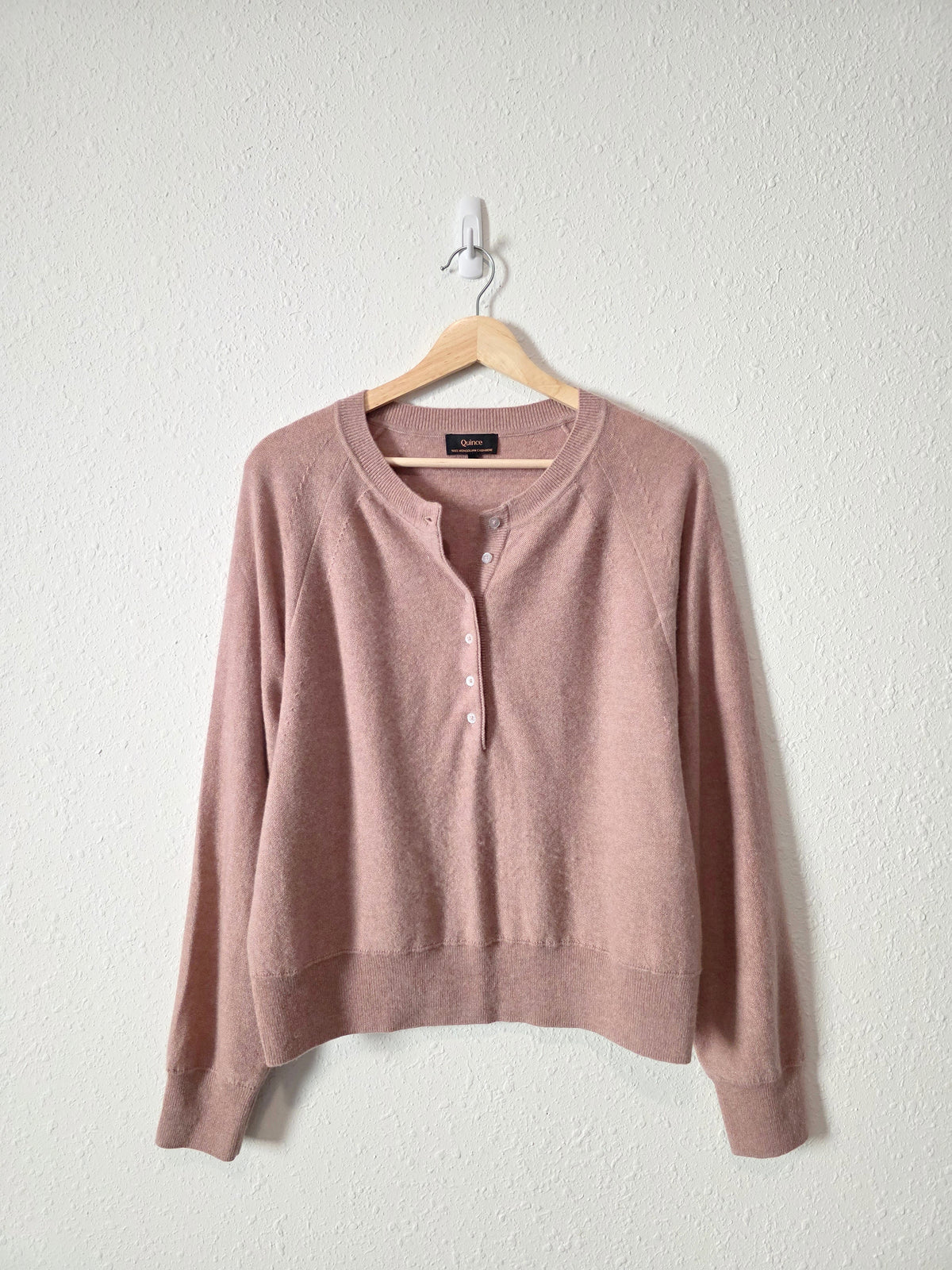 Quince Cashmere Henley Sweater (L)
