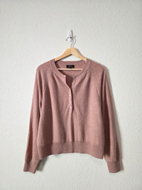 Quince Cashmere Henley Sweater (L)