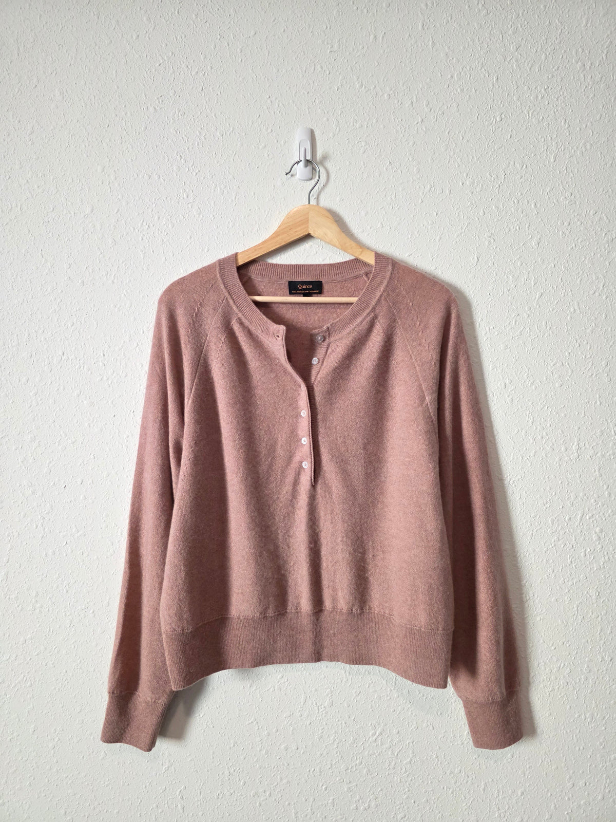 Quince Cashmere Henley Sweater (L)