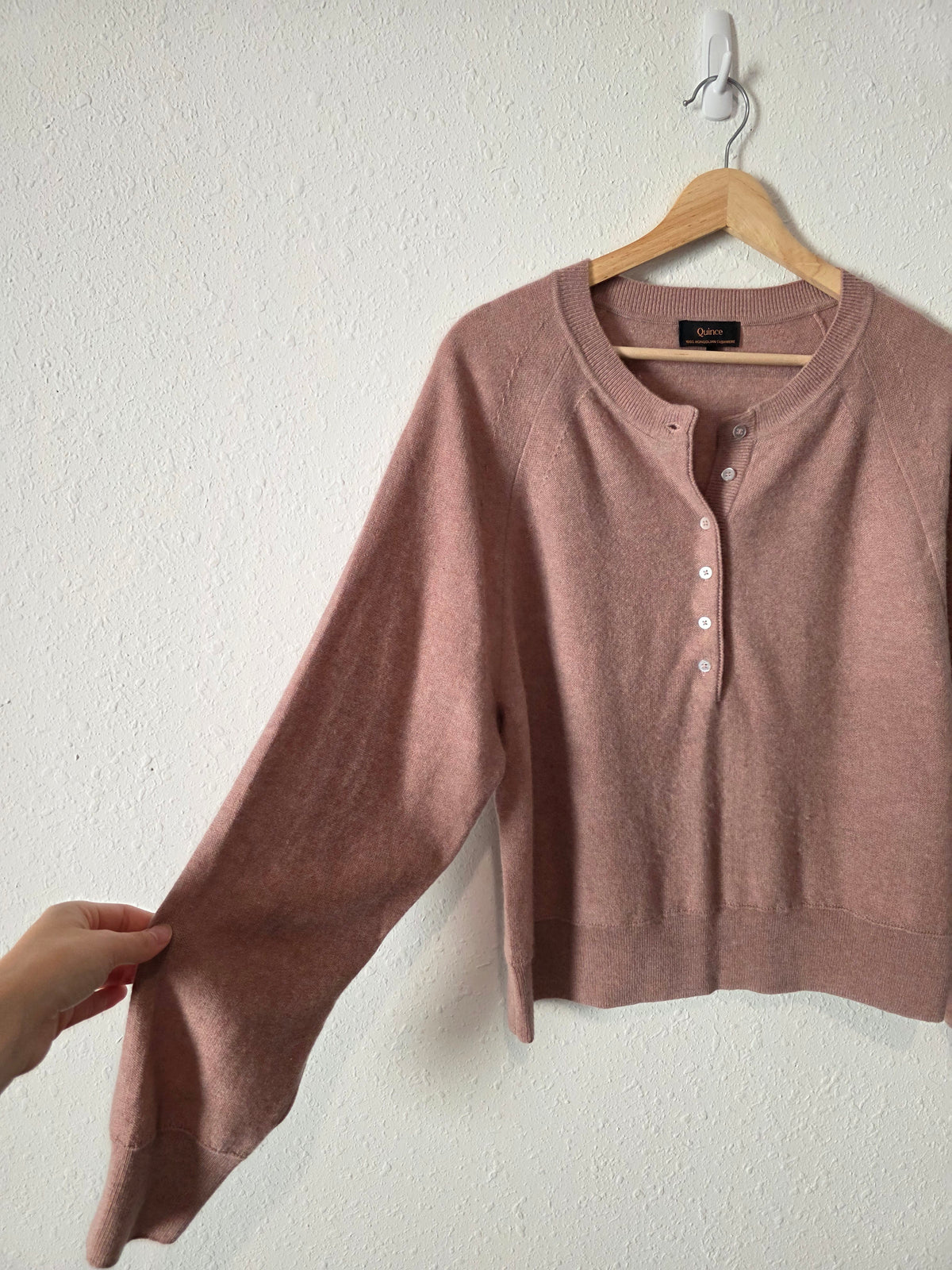 Quince Cashmere Henley Sweater (L)