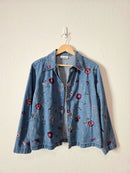 Vintage Floral Denim Jacket (S)