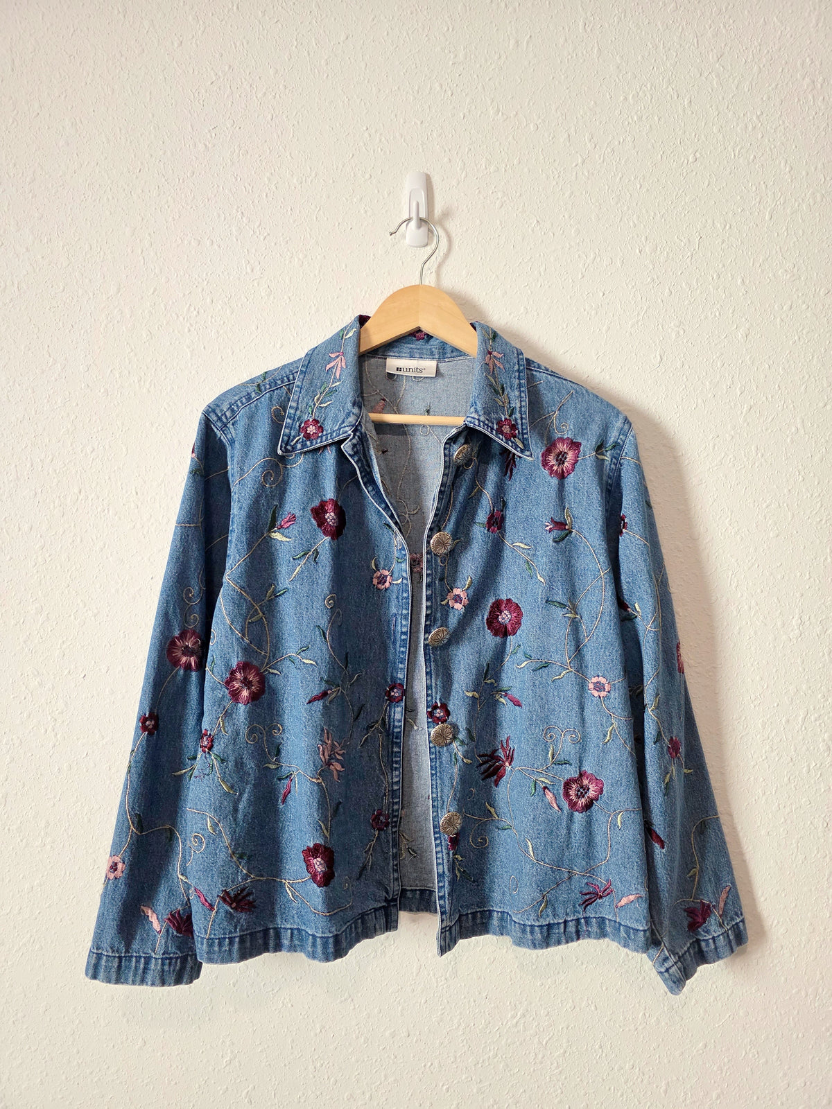 Vintage Floral Denim Jacket (S)