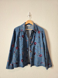 Vintage Floral Denim Jacket (S)