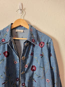 Vintage Floral Denim Jacket (S)