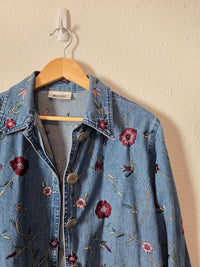 Vintage Floral Denim Jacket (S)