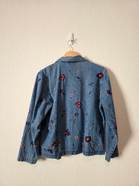 Vintage Floral Denim Jacket (S)