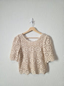 Z Supply Cream Floral Crochet Top (XS)