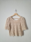 Z Supply Cream Floral Crochet Top (XS)