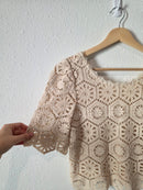 Z Supply Cream Floral Crochet Top (XS)