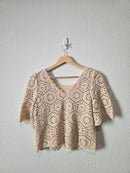 Z Supply Cream Floral Crochet Top (XS)