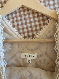 Z Supply Cream Floral Crochet Top (XS)