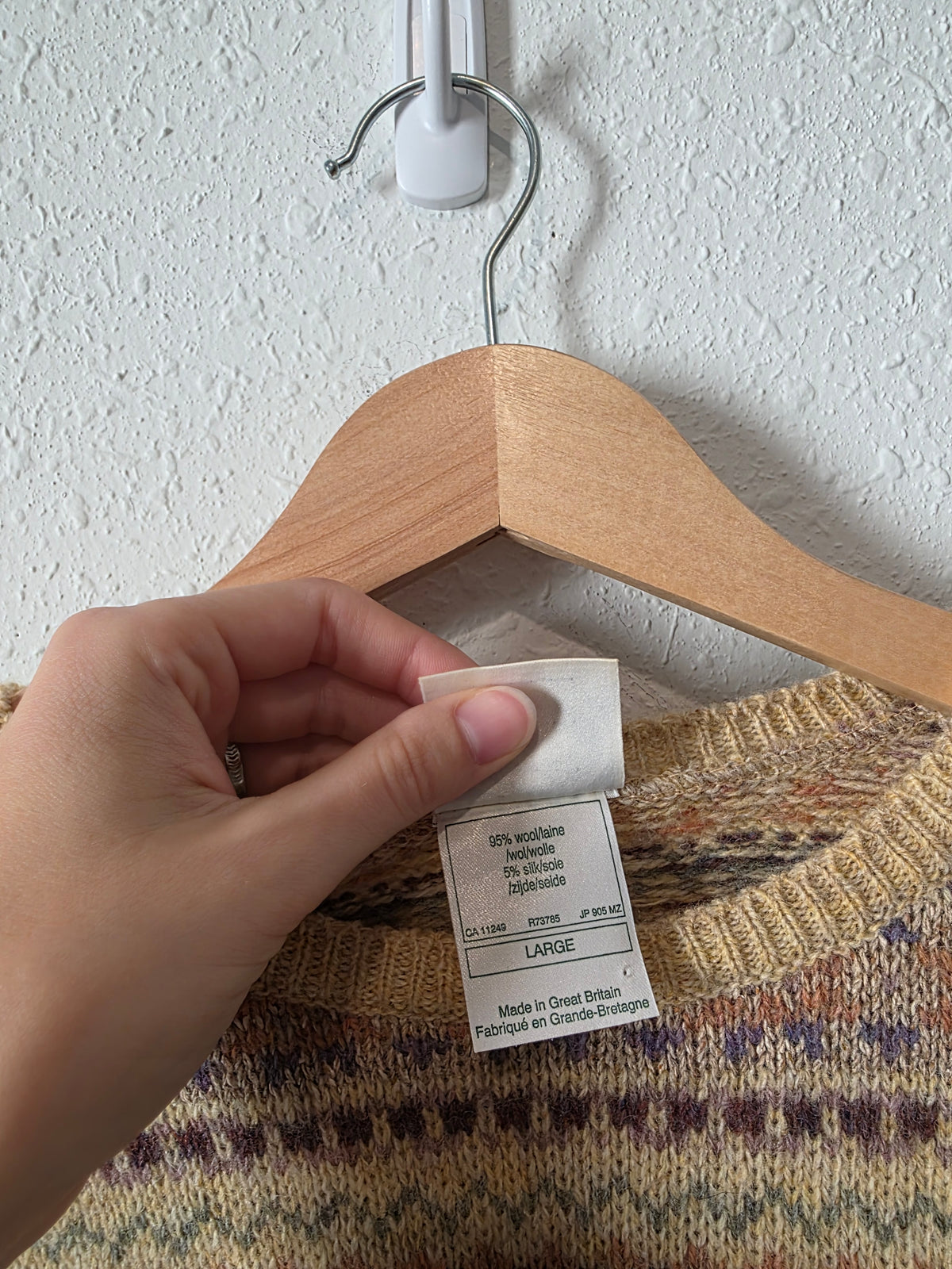 Vintage Fairisle Wool Silk Sweater (L)