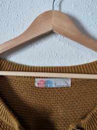 Free People Mustard Waffle Sweater (M)