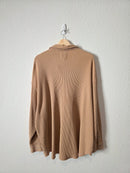 Aerie Camel Waffle Shirt Jacket (M)