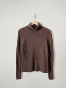 Vintage Brown Cashmere Turtleneck Sweater (L)