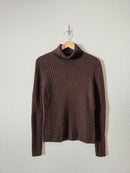 Vintage Brown Cashmere Turtleneck Sweater (L)