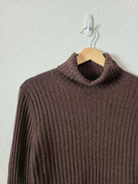 Vintage Brown Cashmere Turtleneck Sweater (L)