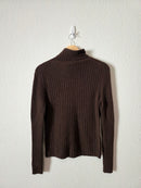 Vintage Brown Cashmere Turtleneck Sweater (L)